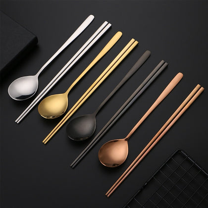 Korean Stainless Steel Spoon and Chopsticks (Sujeo 수저) - Korean Lifestyle