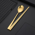 Korean Stainless Steel Spoon and Chopsticks (Sujeo 수저) - Korean Lifestyle